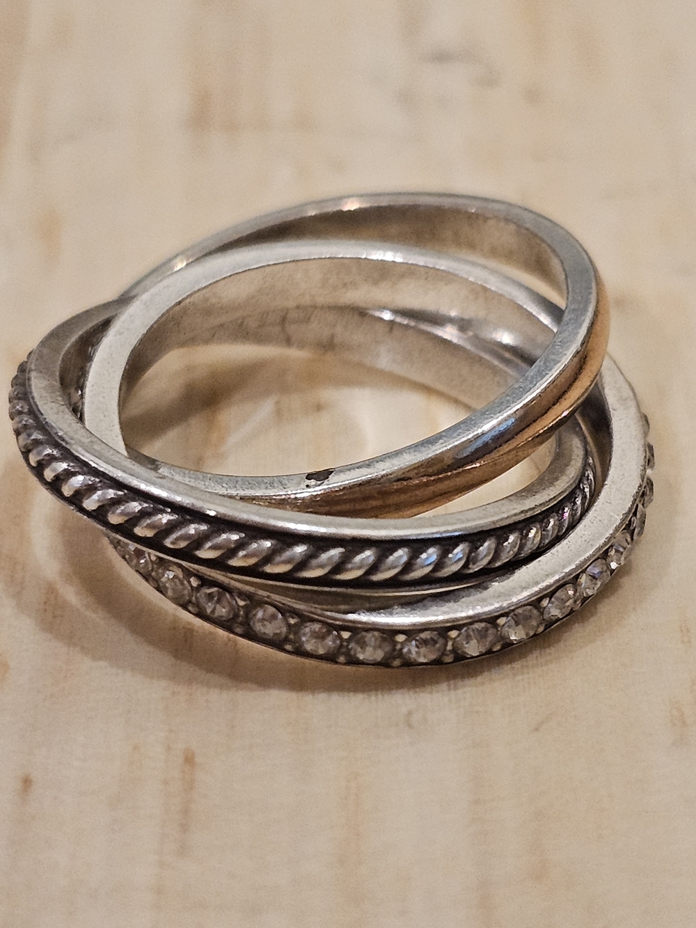 Silver & Gold Ring Stack Size 6